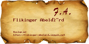 Flikinger Abelárd névjegykártya